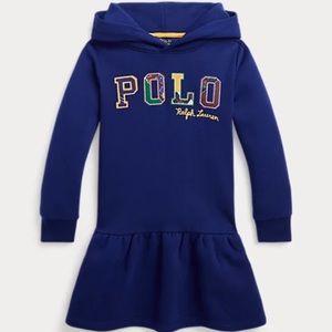 NWT Ralph Lauren Girls 5 Logo Fleece Hoodie Dress